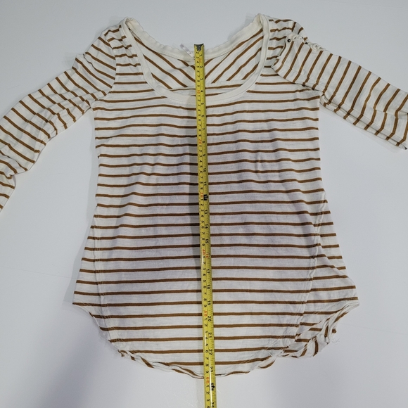 Free People   Women's   Size M   Top  White & Brown  Striped - Picture 8 of 13